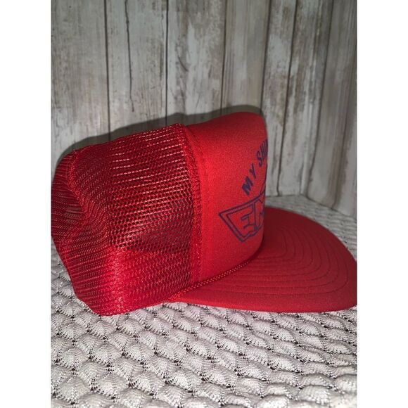 Vintage Red Mesh Trucker Hat One Size Fits All - Picture 2 of 7